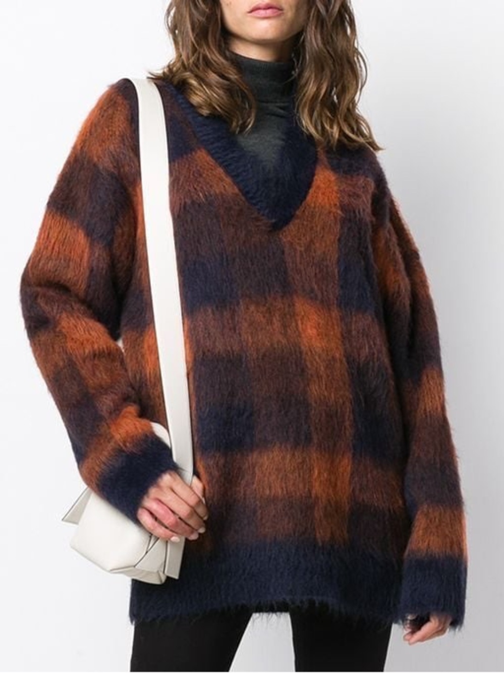 Women Acne Studios sweater Oversized Checked Knit Sweater